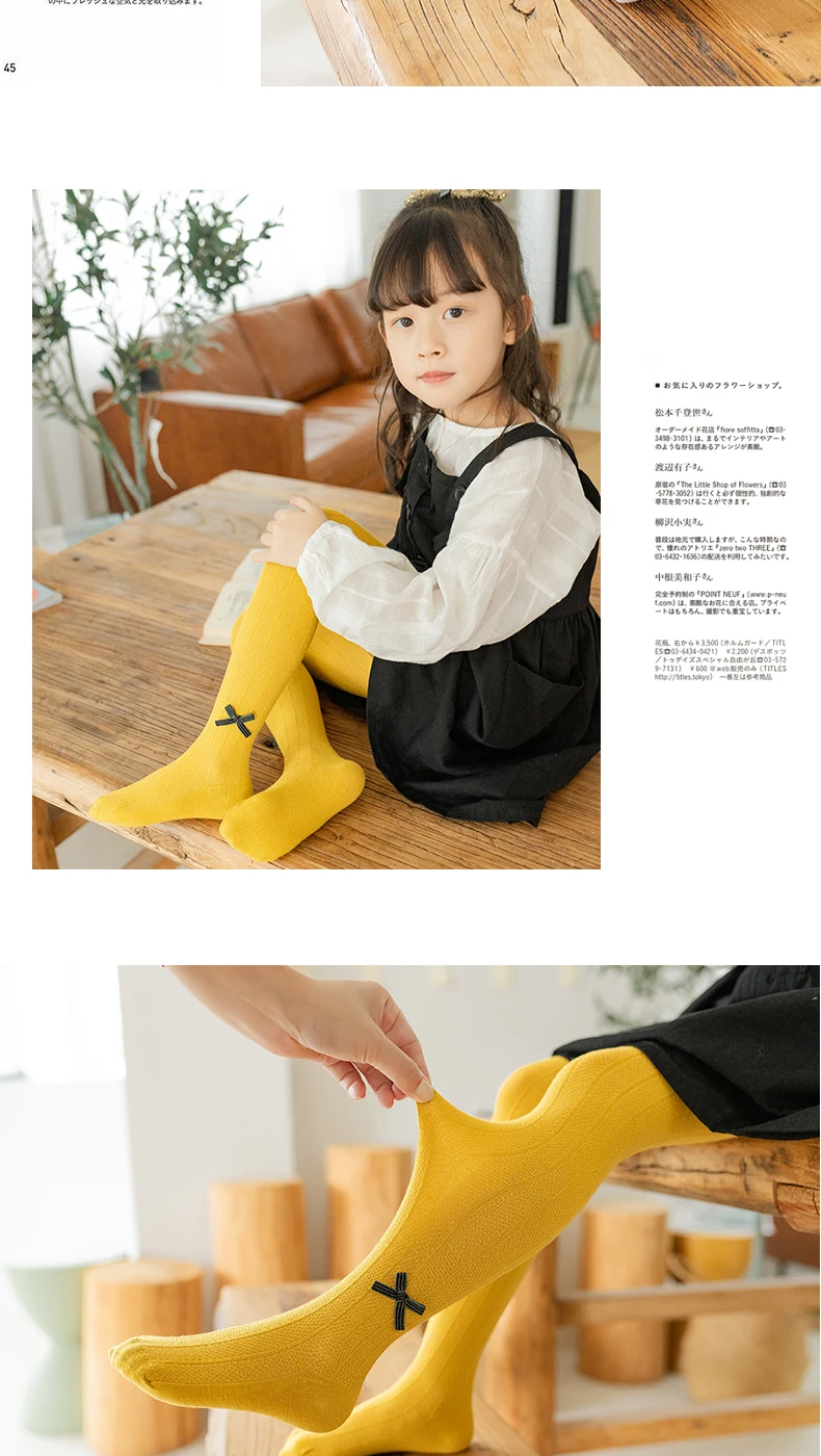 Herbst Retro Bogen Kind atmungsaktive weiche Strumpfhosen Prinzessin Mädchen Nadel streifen Twist Leggings Baby Kinder Strumpf warme Baumwoll strumpfhose – Detail 9