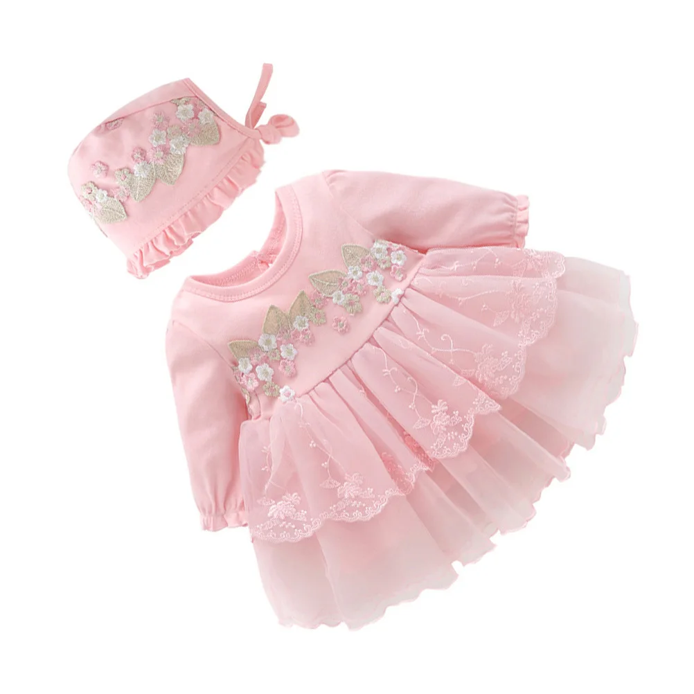

Pink Girl Dress Spring Autumn Skirt Hat Party Birthday Dance Performance Photo Shoot Tutu Summer Dress