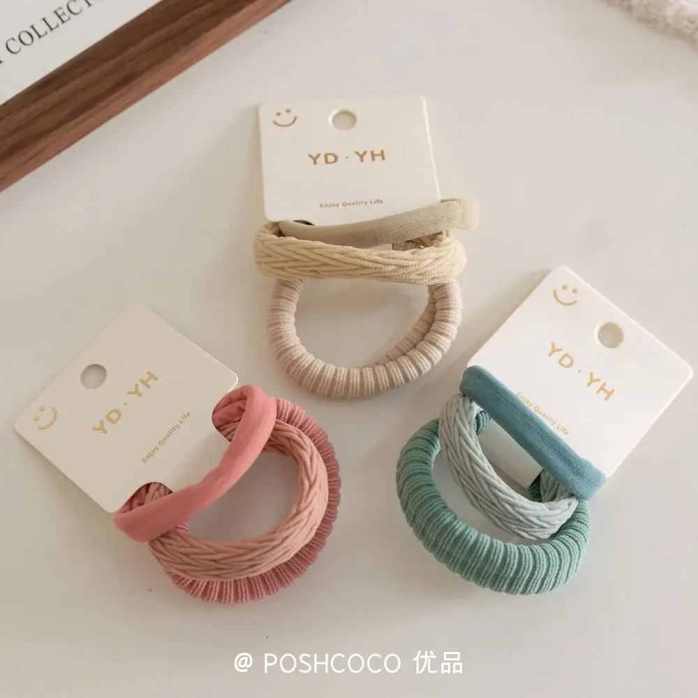 3 uds lazos para el cabello de verano banda de Terry refrescante elástico grueso seguro para el cabello colores degradados bandas elásticas para el cabello esenciales para el día a día