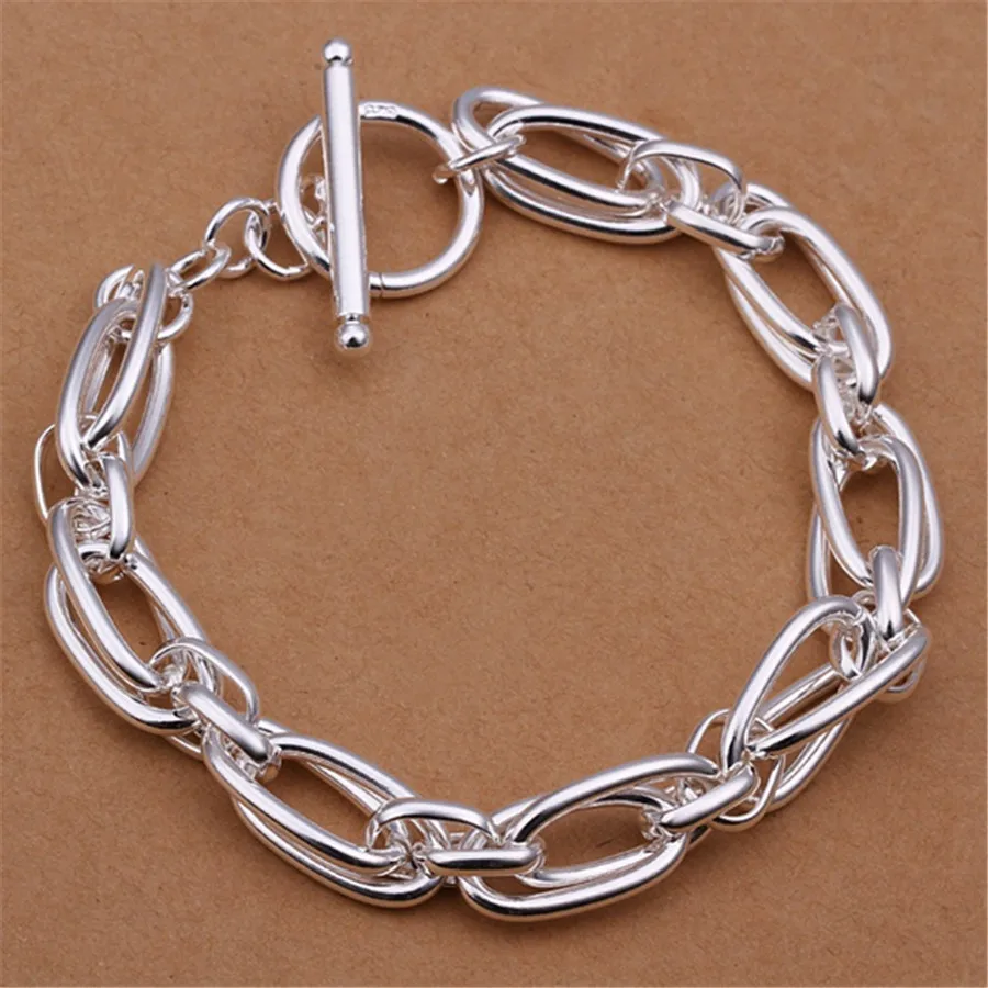 

Wholesale for Men Women Chain Silver Color Bracelets Noble Wedding Gift Party Fashion Jewelry Christmas Gifts