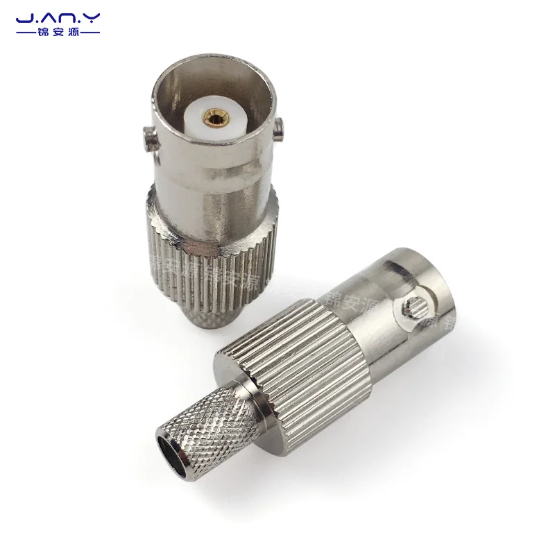 Pure copper BNC female cold pressed three piece set RF RF RF coaxial connector crimping Q9 head video female socket clamp wire