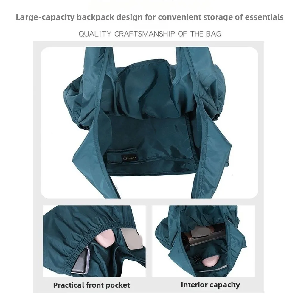

Lightweight Foldable Shopping Bag Drawstring Pocket Large Capacity Women Shoulder Bags All-match Reusable Eco-friendly Tote Bag