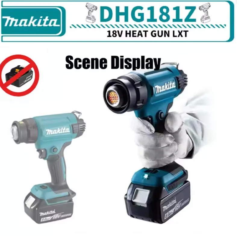

DHG181Z Makita 18V Cordless Heat Gun Handheld Hot Air Soldering Gun with LED Display 550°C Temperature Control Thermal Blower