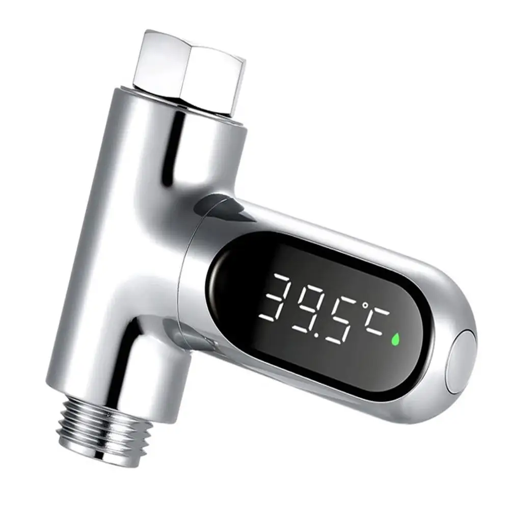 LED Display Water Shower Thermometer 0~100℃ Self-powered Water Thermometer Monitoring Baby Care Energy Smart Meter 360° Rotation