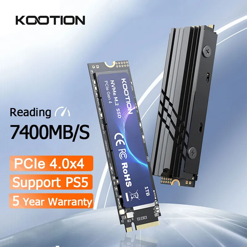 

KOOTION X16PLUS M.2 SSD NVMe 2TB 1TB PS5 console M2 SSD Disk M.2 PCIe4.0x4 2280 Internal Solid State Drive for Laptop PC