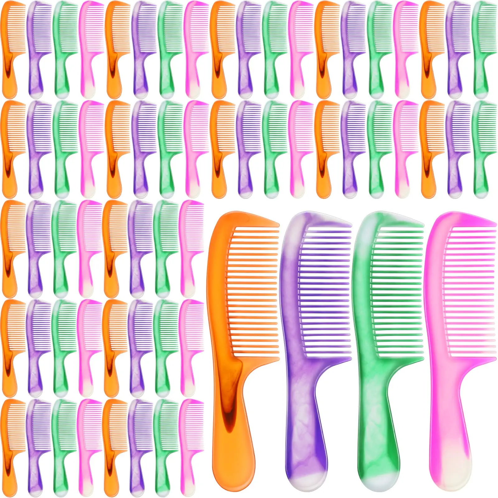 100 Pcs Individually Wrapped Hair Combs Disposable Hair Combs Set Colorful Hair Combs Bulk for Hotel Shelter Homeless