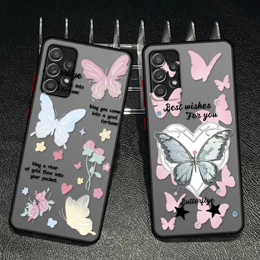 Colorful Butterfly Phone Cover Case for Samsung Galaxy A35 A17 A52 A52S A72 A73 A33 A53 A14 A23 A56 A55 A34 A36 A54 A16 A15