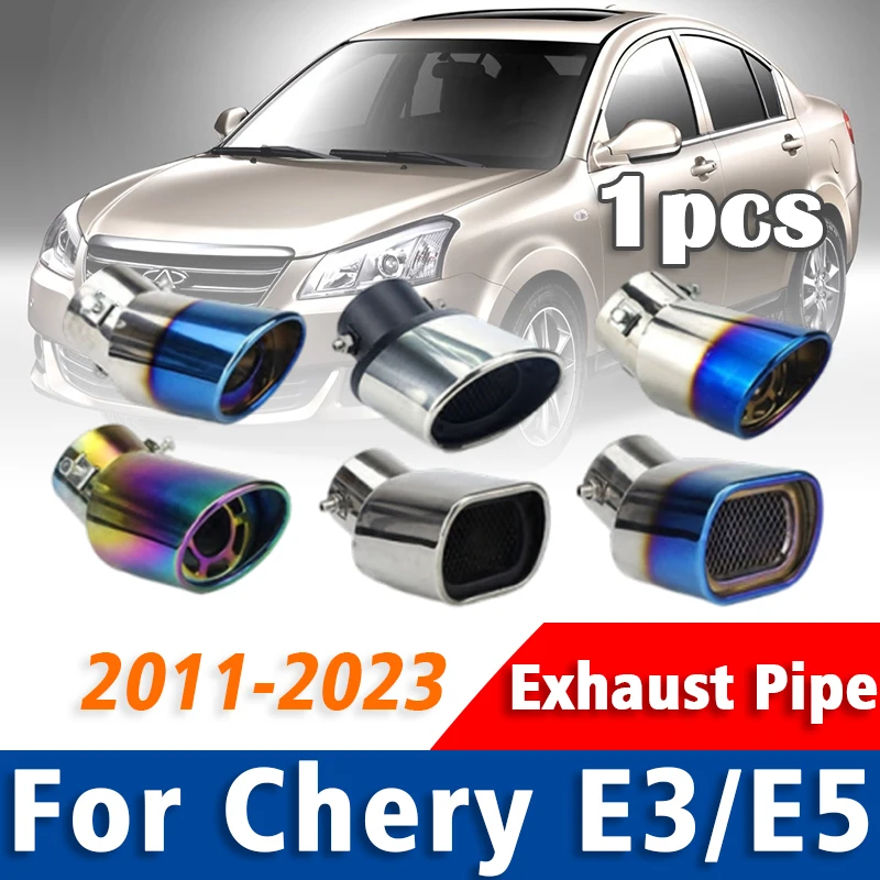 

1Pcs For Chery E3 E5 2011-2023 Stainless Steel Exhaust Pipe Muffler Tailpipe Muffler Tip Car Rear Tail Throat Auto Accessories