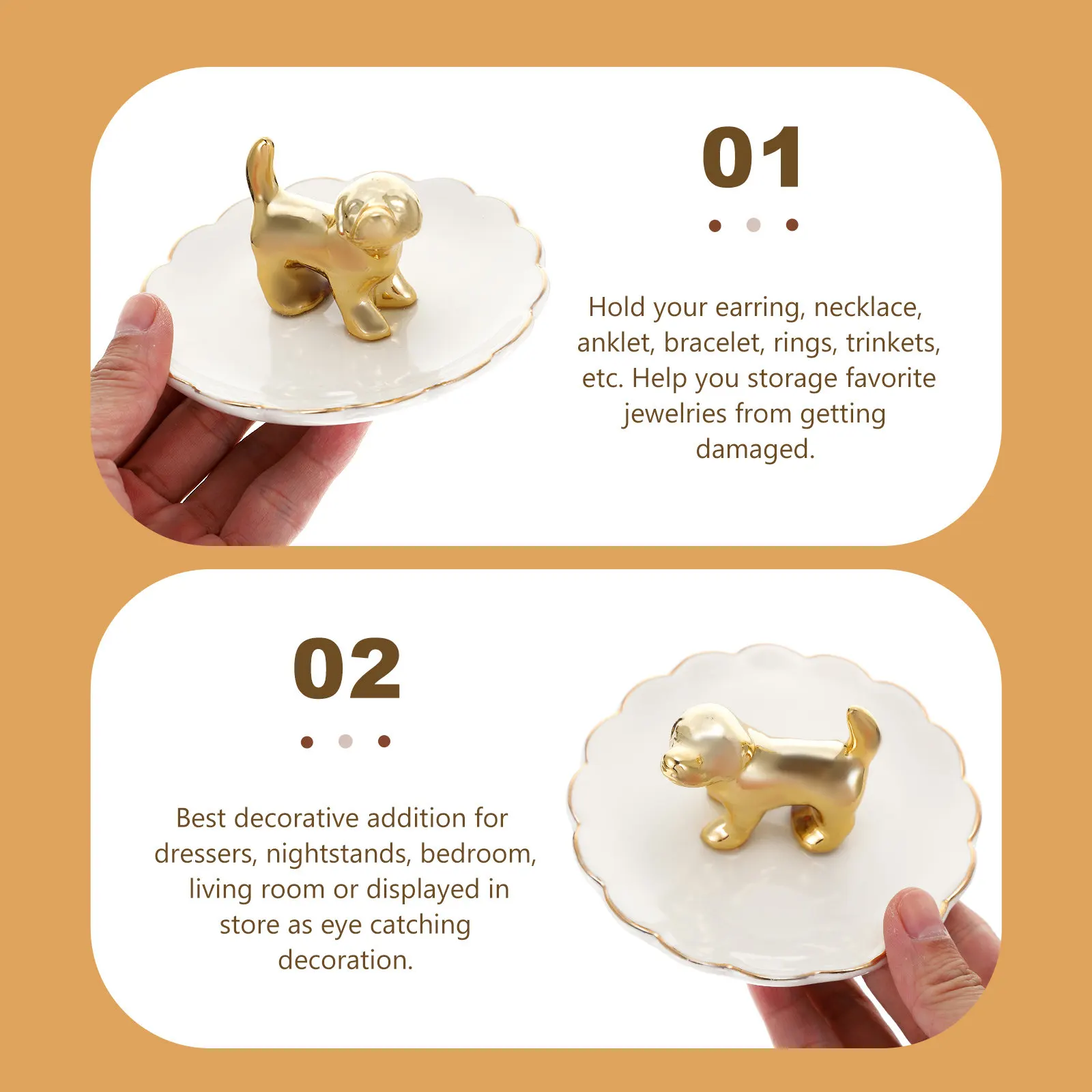 

Керамический поднос для украшений с дизайном щенка: хранение браслетов, колец, ожерелий – декоративный аксессуар для дома