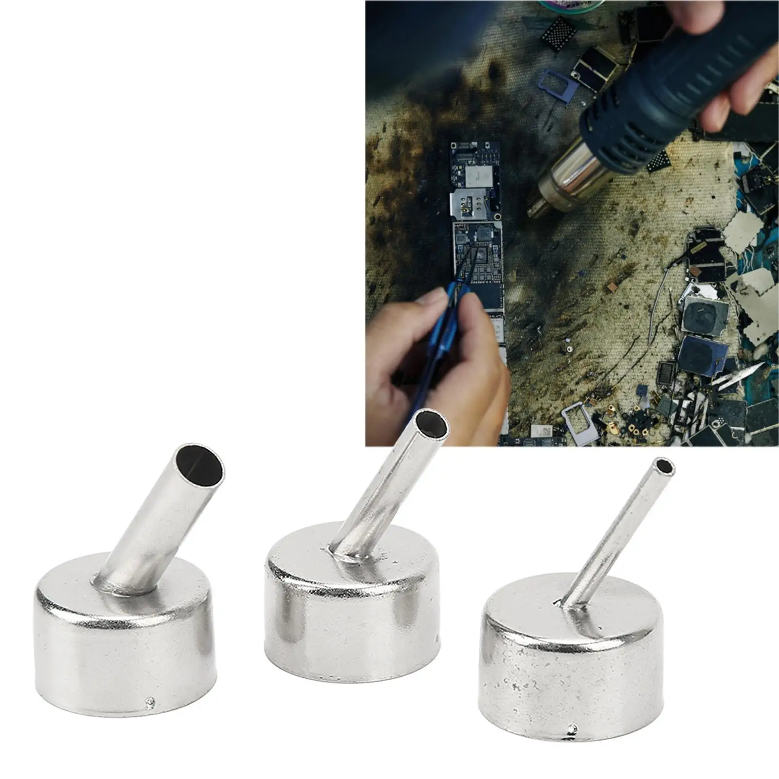 3PCS Stainless Steel Heat Nozzle Set for maintenance - Rustproof & High Temperature Resistant