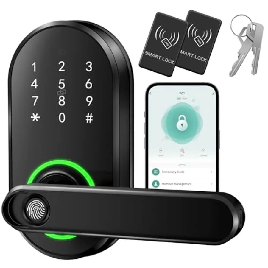 

Smart Fingerprint Door Lock with Keypad, Keyless Entry Door Lock, Door Locks for Front Door, Bedroom, Home or Office, Electroni