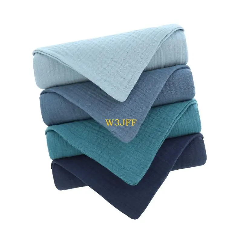 W3JF منشفة وجه لحديثي الولادة من القطن مناشف أطفال تنظيف لطيف 2-طبقة للبشرة الحساسة سريعة الجفاف أساسية 4 قطعة/المجموعة #4