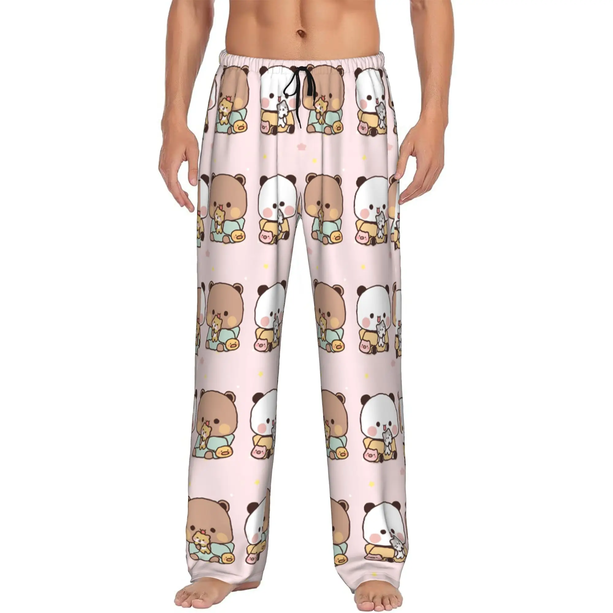 Custom Men's Funny Bubu And Dudu Pajama Pants Printed  Sleep Sleepwear Bottoms with Pockets