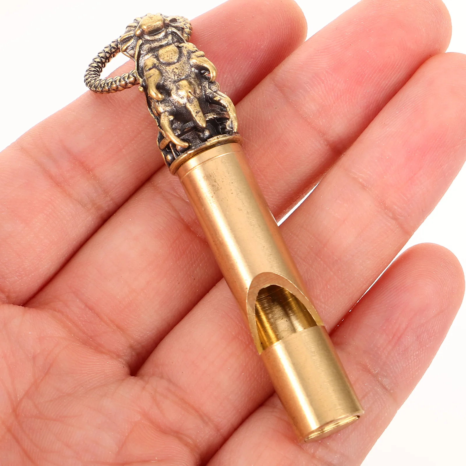 

Copper Whistle Animal Design Loud Crisp Sound Portable Hiking Camping Sports Emergency Keychain Decorative Outdoor Accessory