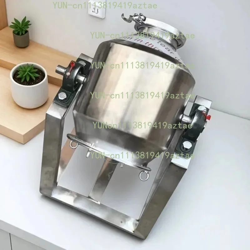 Food Grade Stainless Steel Small Waist Type Dry Powder Mixer, Rotary Powder Blender for Seasoning, Raw Material Dry Mixing