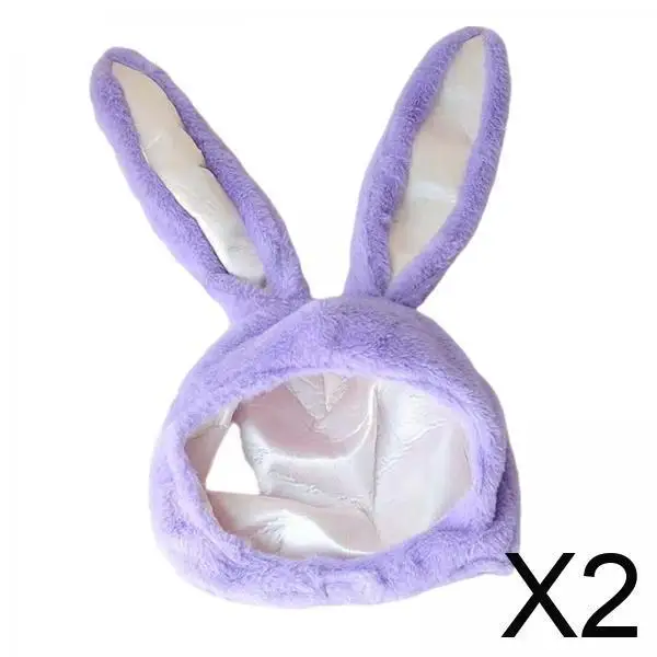 

Warm Bunny Ear Hood Hat Plush Headgear for Women Girls Winter Animal Costume Photo Decoration