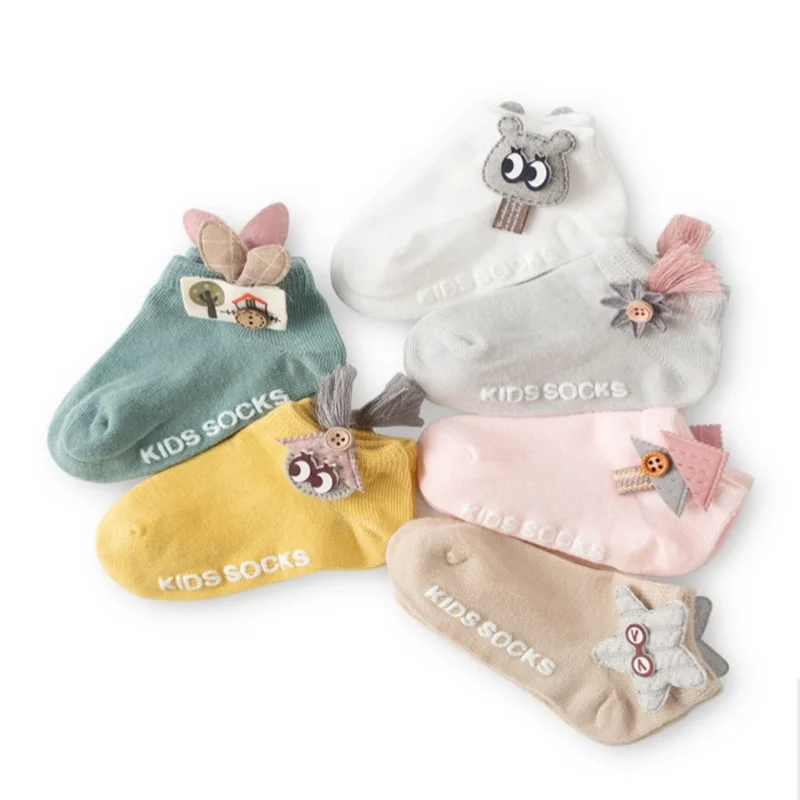 

3Pairs/Lot Baby Boy Girls Socks Spring Autumn Cotton Casual Children's Soft Toddler Non Slip Floor Socks For Boys Girls 0-3Years