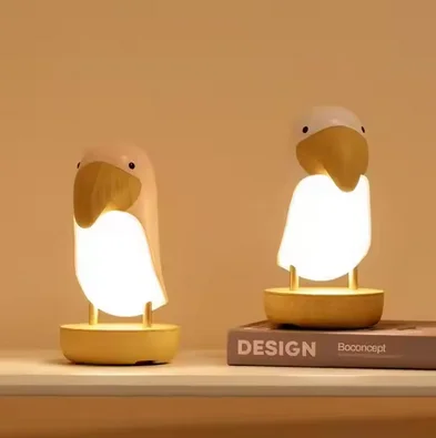 AUCTEX Creative Toucan Bird Cartoon Desktop LED Dimmable  Bluetooth Speaker For Kid's Gift Bedroom Night Lamp Wireless Speake