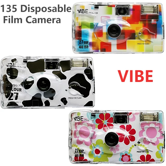 German VIBE 135 Disposable Film Camera Single Use colorful Film Camera Milk/Daisy/Colorful Film ISO400 27 Sheets With Flash