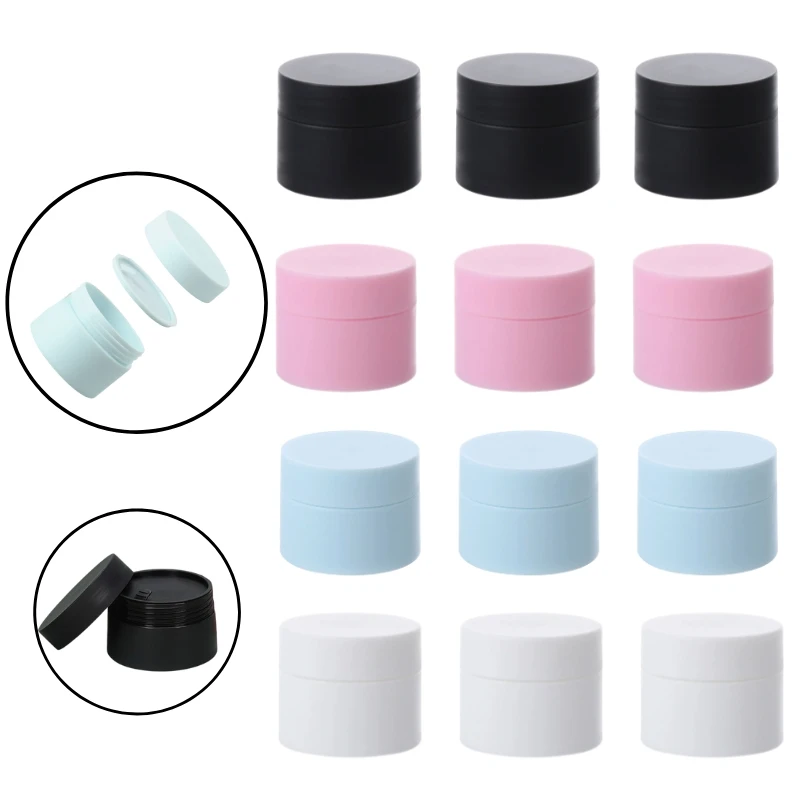 30 Uds 5g 15g 30g 50g tarro de crema de plástico colorido contenedores cosméticos rellenables redondos para loción crema facial maquillaje almacenamiento de viaje
