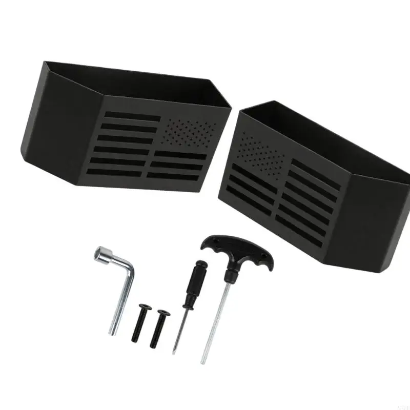 M76E-Konsolenbereich-Aufbewahrungsbox, Tablett aus Karbonstahl mit schwarzem Finish für Telefone, Karten und kleine – Detail 3