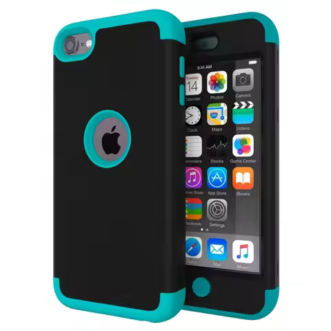 for iPod Touch 7/Touch 6 Case,High Impact Heavy Duty Shockproof Full-Body Protective Case with Dual Layer Hard PC+ Silicone