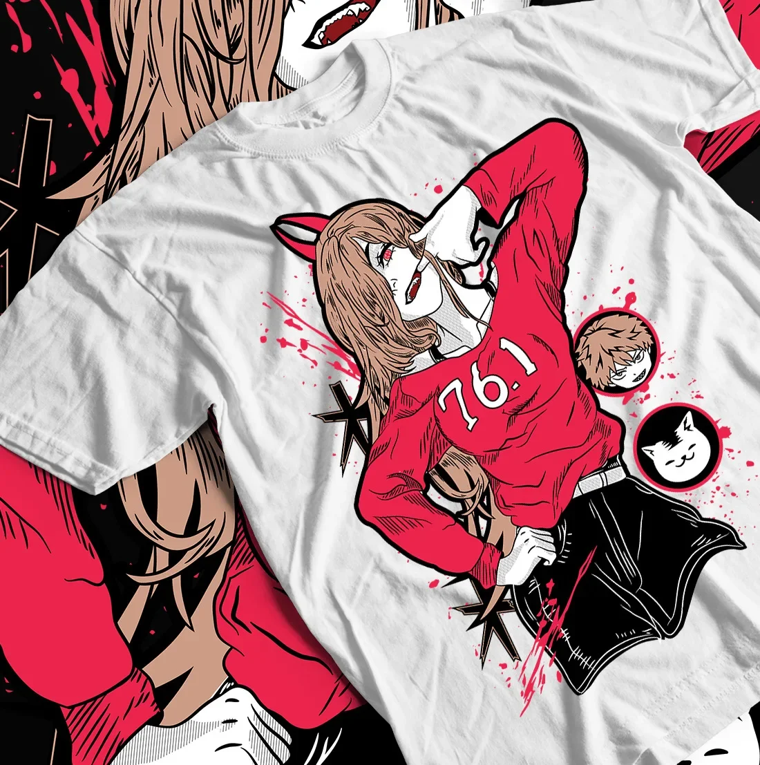 

Power Chainsaw Man T-Shirt Devil Anime Japanese Manga Chainsaw Man Denji Shirt
