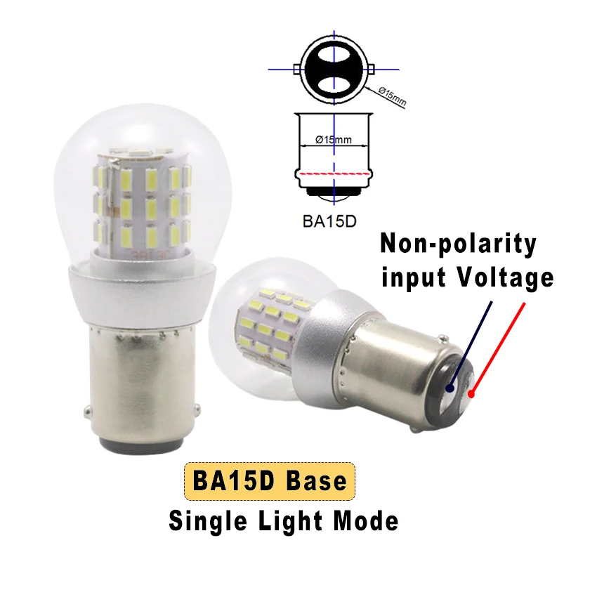 S25 P21W LED P21/5W Bulbs 6V 12V 24V 48V Light Navigation BAY15D Lamp Parking Ship Source Pack of 2 - view 5
