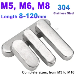 1-10pcs Round Ended Feather Key Parallel Drive Shaft Keys 304Stainless Steel Square Rectangular A Type Flat Key Pin L=8-120mm