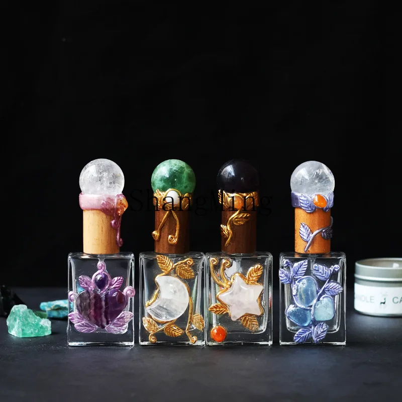 

PYH handmade natural crystal glass bottle perfume bottle storage bottle home decoration tabletop ornament Christmas