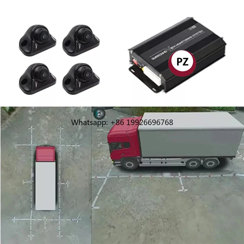 

4-канальная водонепроницаемая система мониторинга камеры с поворотом «птичий глаз» на 360 градусов, задняя левая и правая сторона системы мониторинга для грузовика