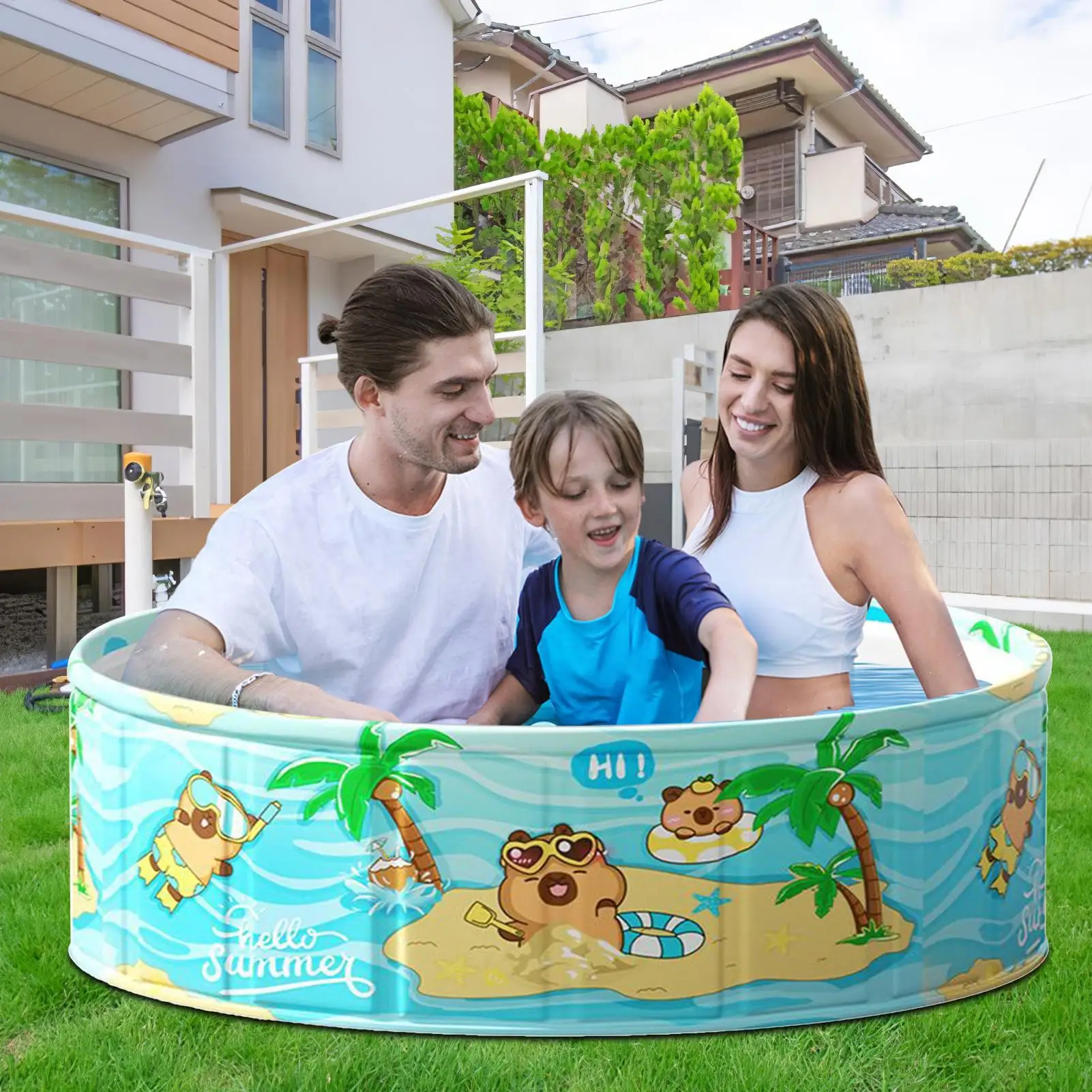 

Foldable Non-inflatable Swimming Pool Non-inflatable Ground Swimming Pool Portable Waterproof Bath Basin Swim Tool For Backyard