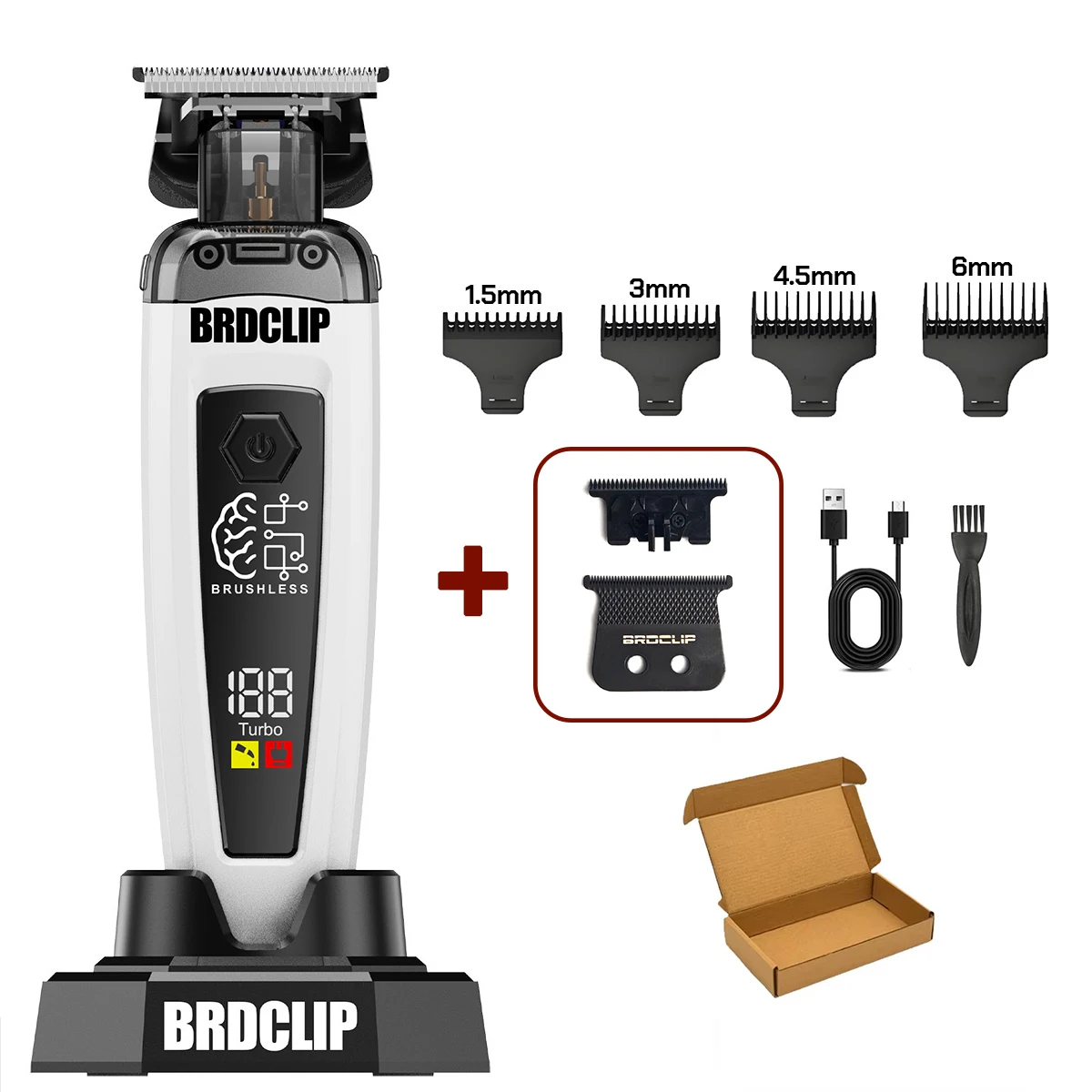 BRDCLIP 106B 116 7500 RPM Borstelloze Motor Haar Snijmachine Kit Professionele Tondeuse Kapper Salon Tondeuse voor Mannen