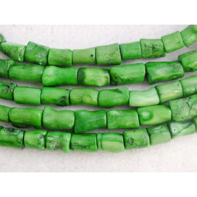 1pcs   Green  Natural Coral Loose Bead Strands 16\'\' Genstones Jewelry Beads Accessory