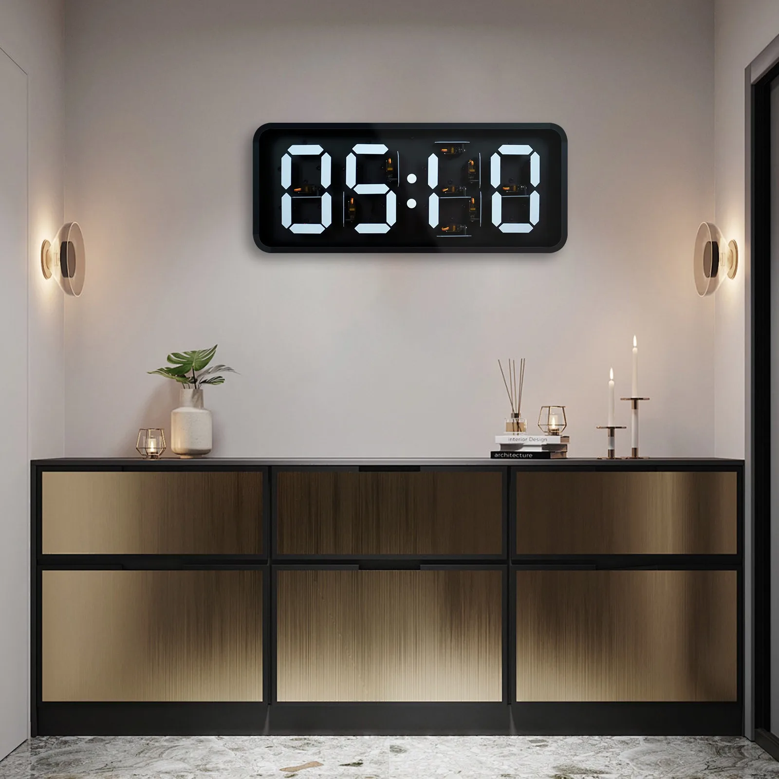 

Механические часы большого размера, настенные часы, голосовая интеграция AI