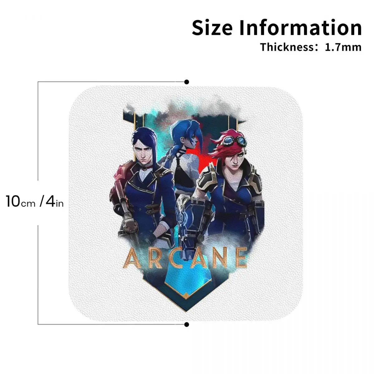 

Arcane аниме Vi Jinx подставки кожаные салфетки водонепроницаемые изоляционные кофейные коврики для дома, кухни, обеденные подушечки, набор из 4 шт.