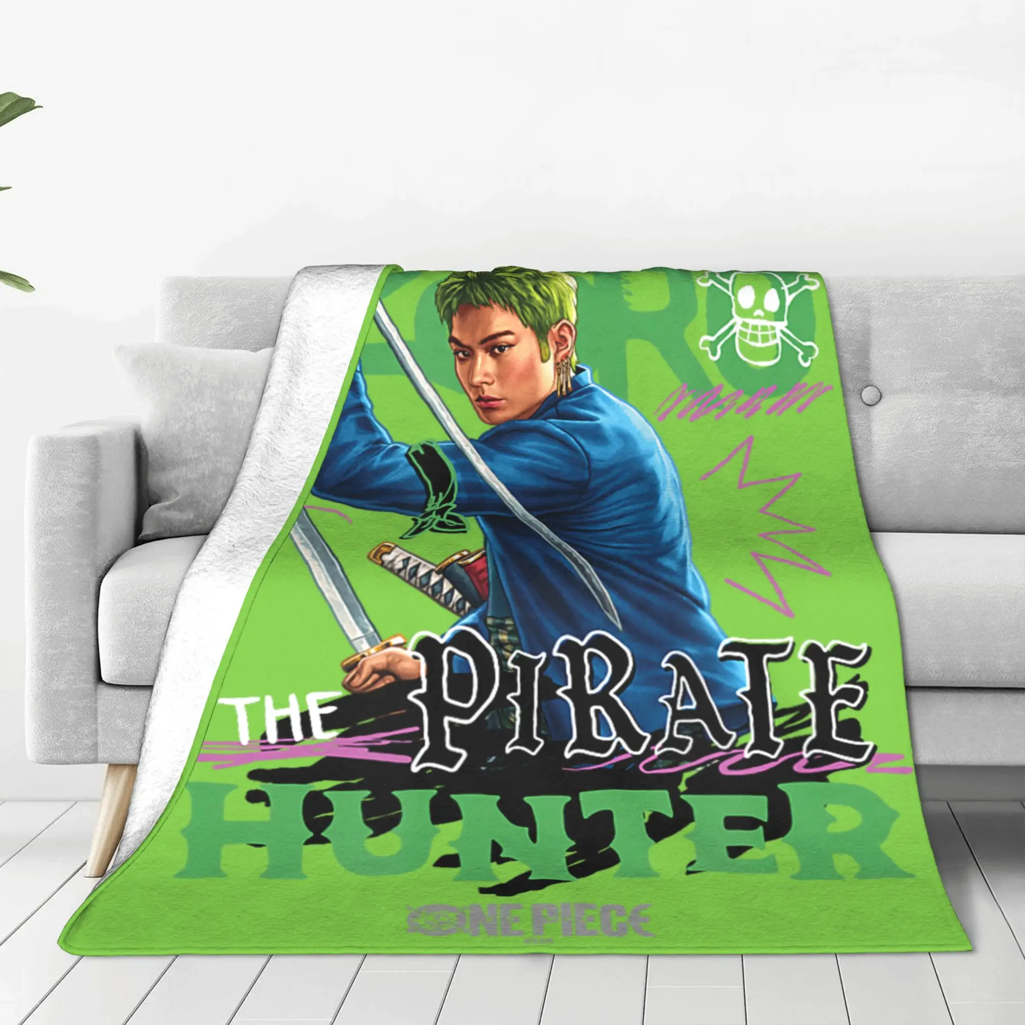 1PC Home One Pieces Zoro Wanted Officially Licensed Blanket Throw Blanket  Novelty Warm Blanket All Season Gift