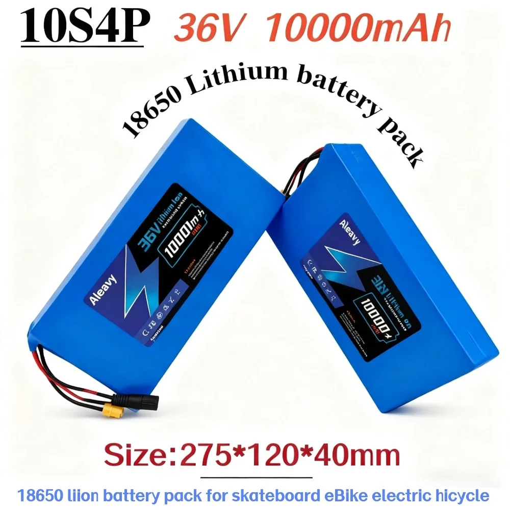 

36V 10000mAh Rechargeable Lithium Battery Pack 10S4P 18650 500W 42V Customizable Multiple Plugs Electric Scooter.