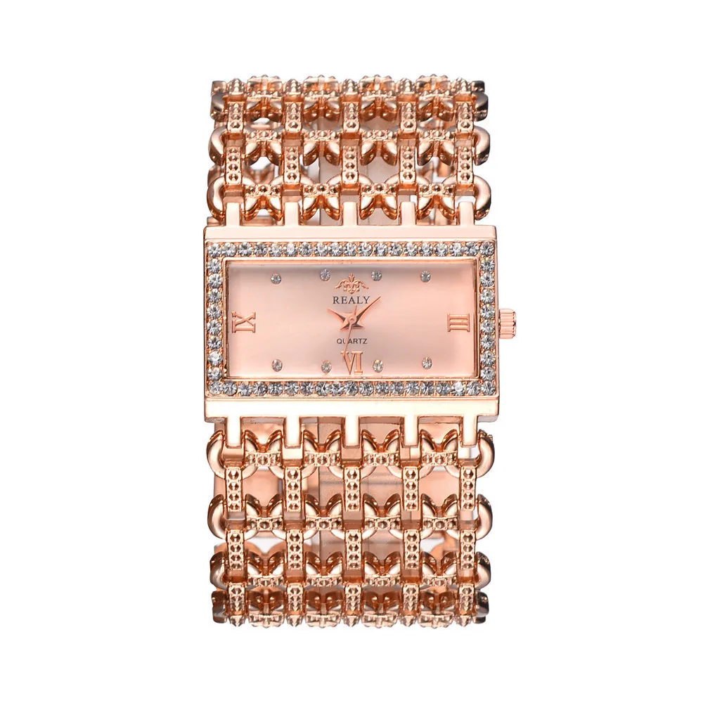 Classic Square Gold Women Watches High-end Temperament Ladies Dress Bracelet Watch Luxury Diamonds Quartz Wristwatch Montre