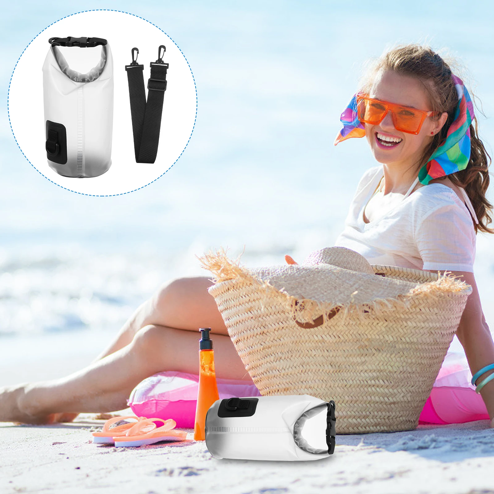 

Lightweight Waterproof Bucket Bag Storage Dry Bags Small Pvc Kayaking for Beach