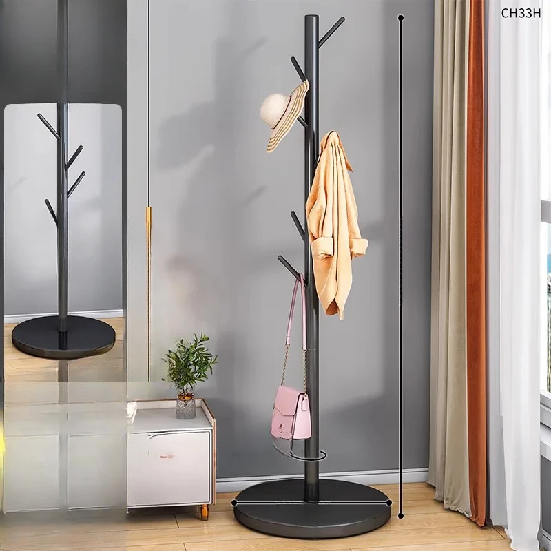 Light luxury clothes rack floor-to-ceiling bedroom, household hanger single pole standing room, living room drying clothes