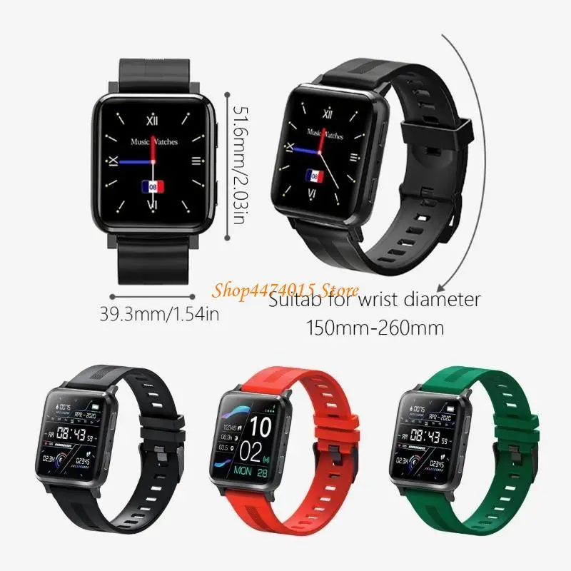 K1AA F30 1,54 "Экранные часы Умные часы поддержка сердечного рисунка Мониторинг сна водонепроницаемые запястье браслет для и