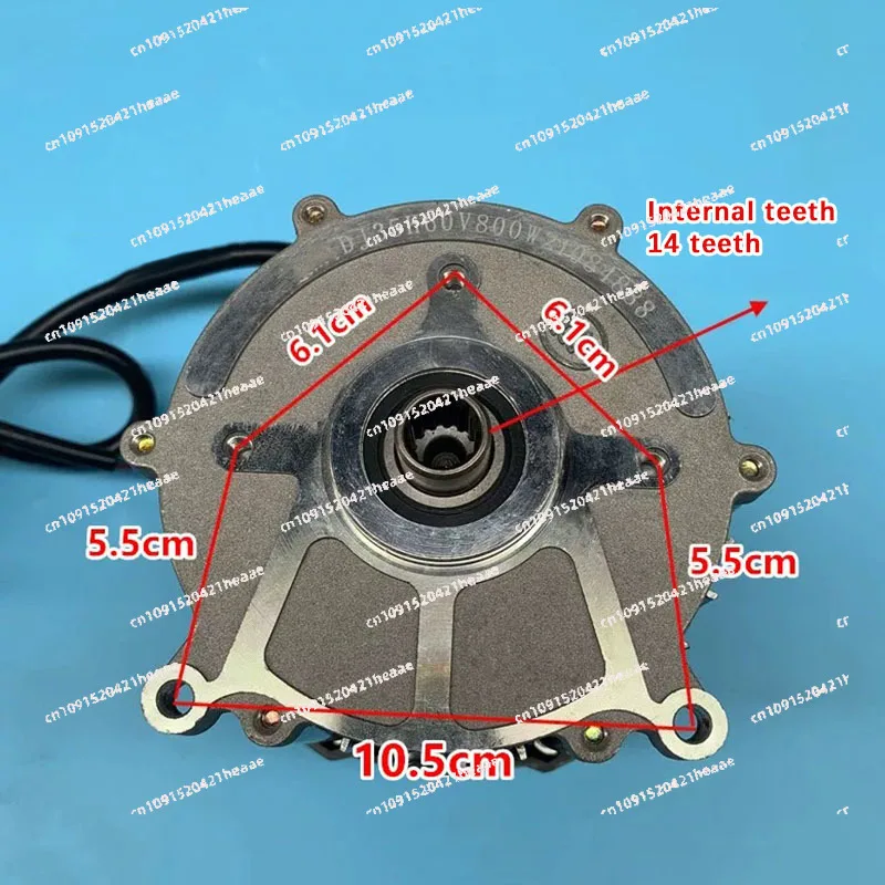 Suitable for 500W-1000W Special Motor For Electric Tricycle 5 Holes 14-Tooth Differential 48V 60V Pure Copper Motor