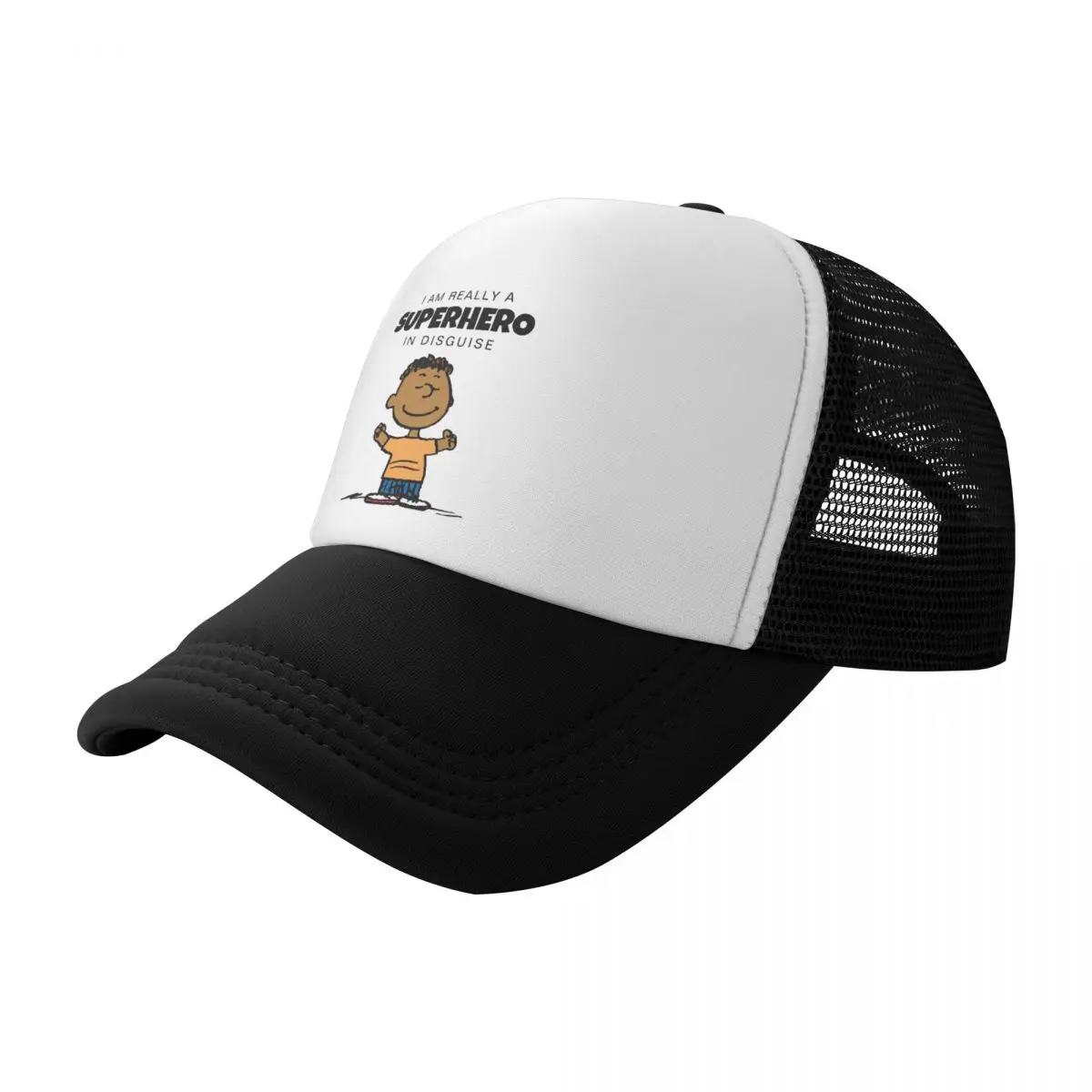 Adult Peanuts Snoopy Franklin Arms Wide Trucker Hat Sport Mesh Baseball Cap Polyester Dad Hat Sun Hat Adjustable Dad Hat Spring