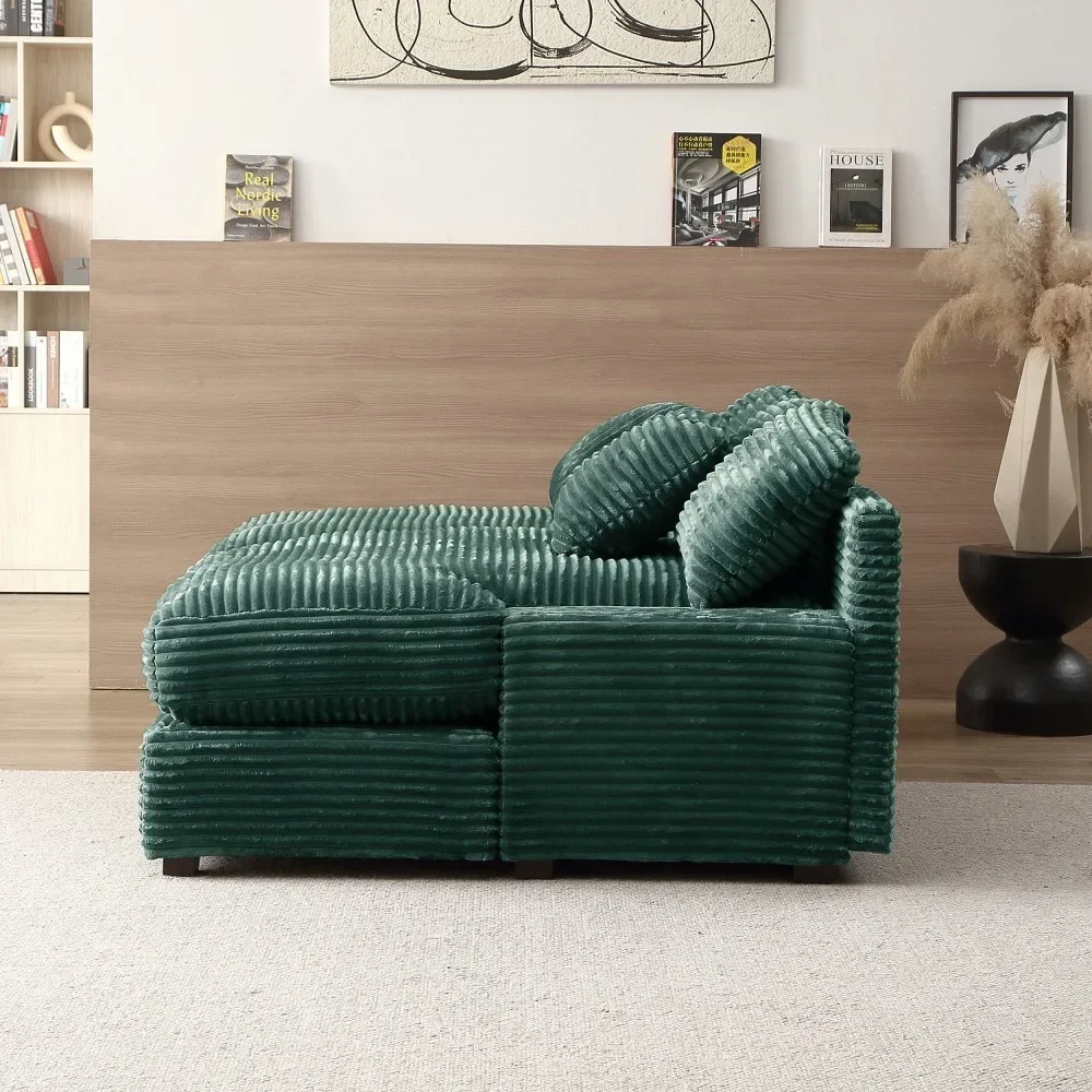 74.8 "moderno luxo gêmeos sofá para sala de estar qualidade veludo estofamento sofá cama daybed verde