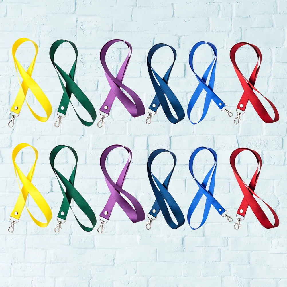 

12Pcs Badge Lanyards Colorful Neck Straps for Work School Id Card Holder Coaches Referees Lanyard Badge Lanyard