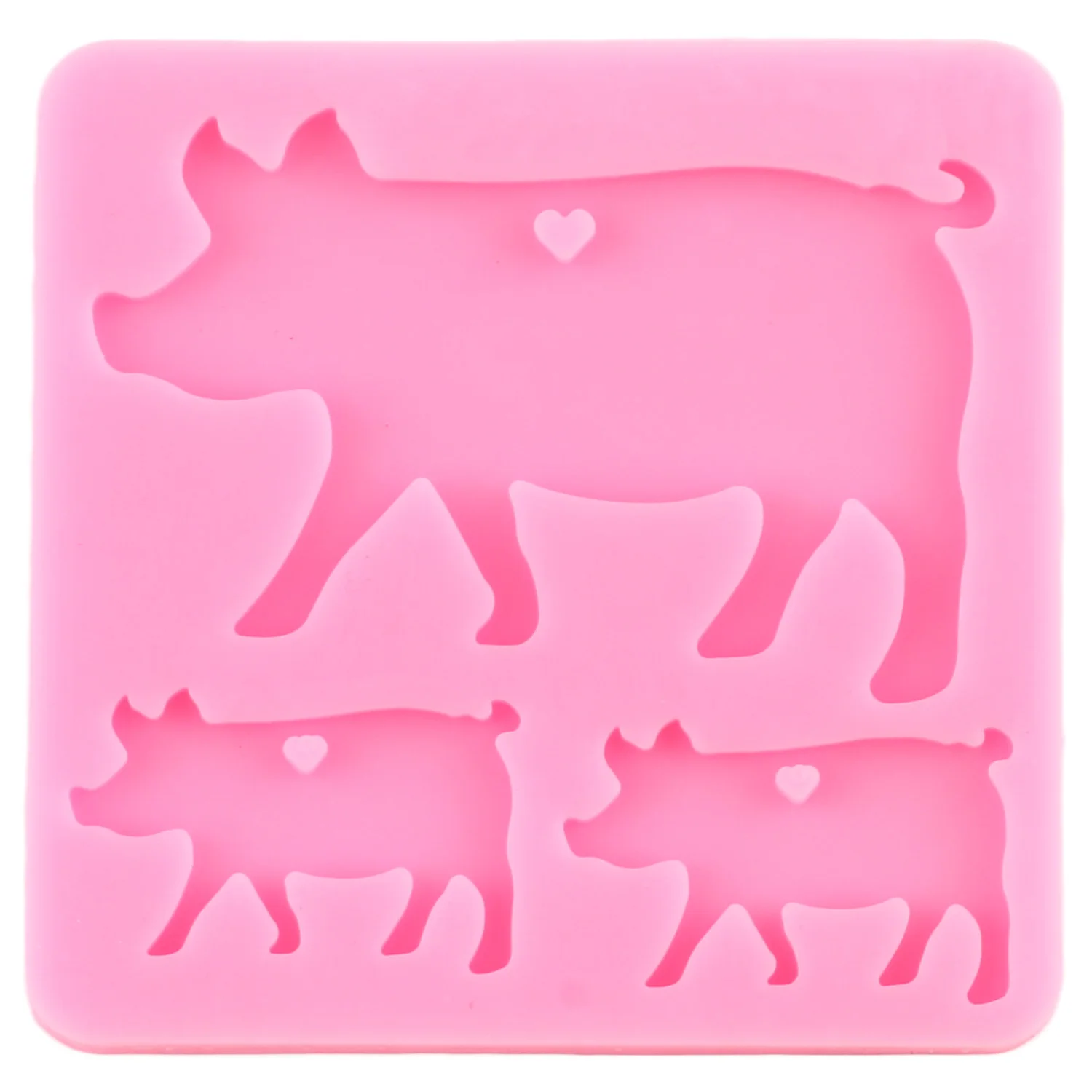 Goat Cattle Keychains Silicone Molds DIY Shiny Jewelry Pig Dog Keychain Epoxy Resin Mold Necklace Pendant Resin Crafting Making