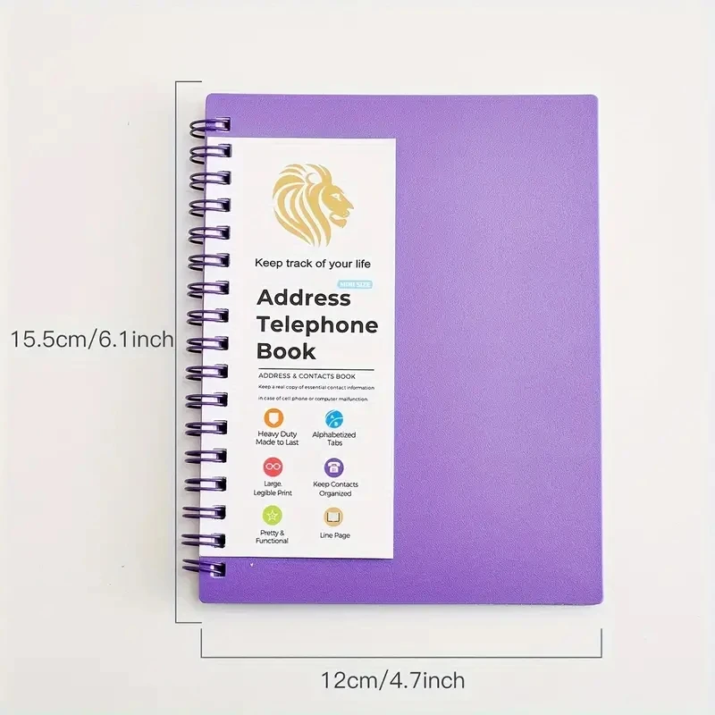 Imagem -06 - Notebook com Guias de Endereço de Telefone e Livro de Aniversário Bloco de Notas Roxo Almofadas Escritório e Material Escolar