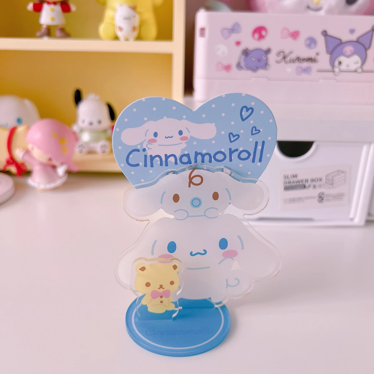 سانريو سينامورول كورومي حامل أكريليك ملصق صور حامل رسائل بلدي ميلودي إطار الصورة كليب سطح المكتب الحلي الصغيرة للأطفال #6