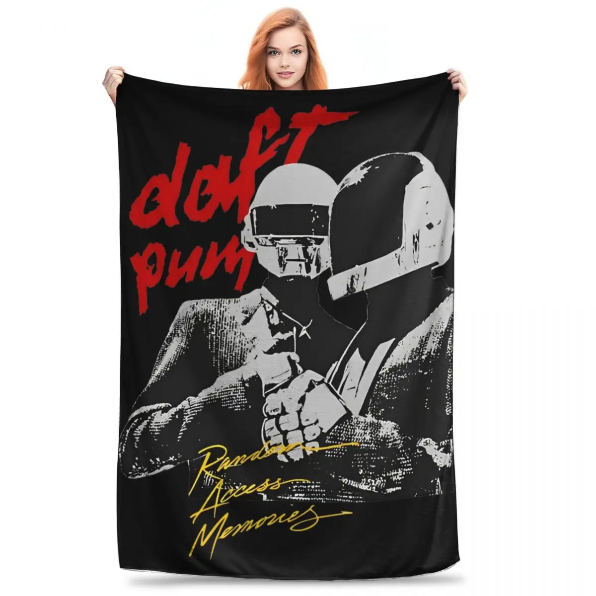 Daft Punk Duo Band Printed Blanket For Men Women Cozy Soft Throw Blankets for Sofa Multiple Sizes